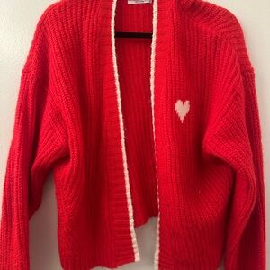 Old Navy Red Cardigan with Heart Detail